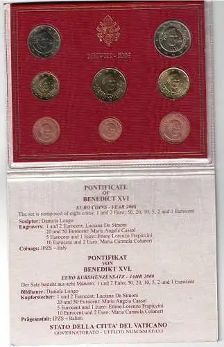 2008 Vatikanstadt, kompletter Jahrgang, FDC