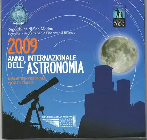 2009 San Marino, Divisionsmünzen FDC Internationales Jahr Astronomie
