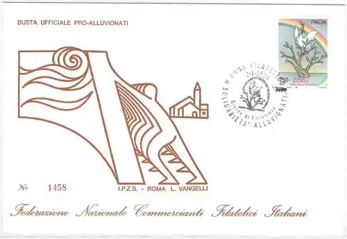 1995 Republik, offizieller Ersttagsumschlag, Pro Alluvionati, Stempel 2-1-1995