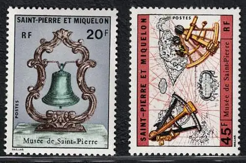 1971 Saint Pierre et Miquelon, Yvert # 417/18, Museo, postfrisch **