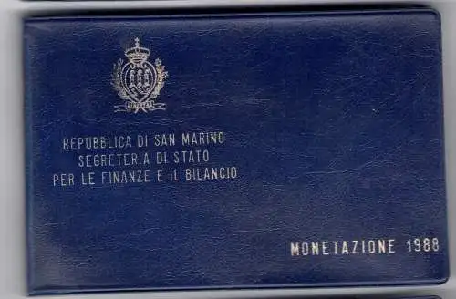 1989 Republik San Marino, Divisionsmünzen, FDC MIT 1.000 Lire in Silber