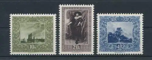 1951 Liechtenstein, # 263/65, Gemälde, Gemälde, 3 Werte, postfrisch**