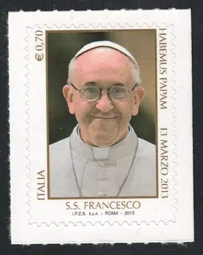 2013 Italien, Papst Franziskus # 3444, Habemus Papam, 13.03.2013, postfrisch **