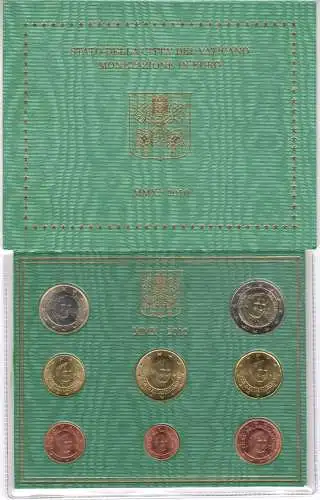 2010 Vatikan, kompletter Jahrgang, Offizielle Münzserie, FDC