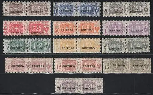 1917-24 Eritrea, Postpakete, größere Eritrea Schrift #9/21, postfrisch**