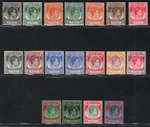 1937-41 Straits Settlements, Abbild von Georg VI., SG # 278/98, MNH **