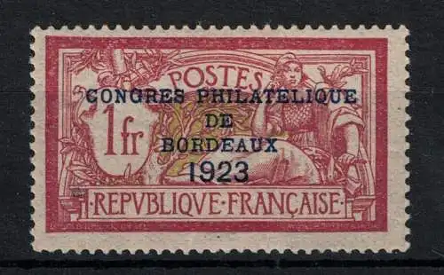 1923 FRANKREICH, Philatelistischer Kongress von Bordeaux # 182, MH*
