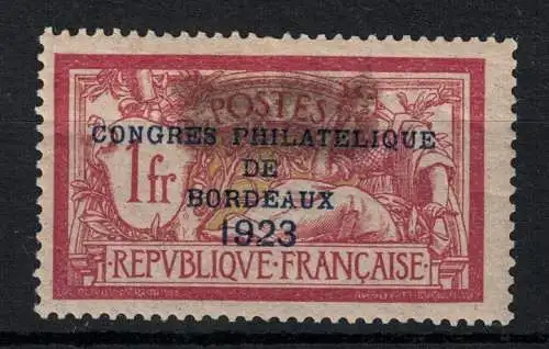 1923 FRANKREICH, Philatelistischer Kongress von Bordeaux # 182, MH*