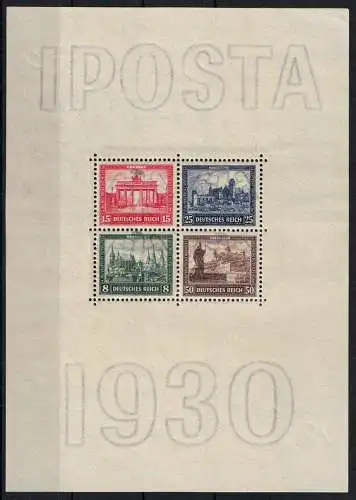 1930 Deutsches Reich, Bogen # 1 Hyposta, postfrisch**
