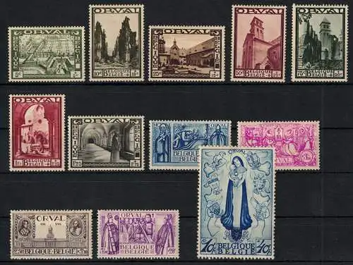 1933 Belgien, COB-Katalog Nr. 363/374, 12 Werte, Grande Orval, MH*