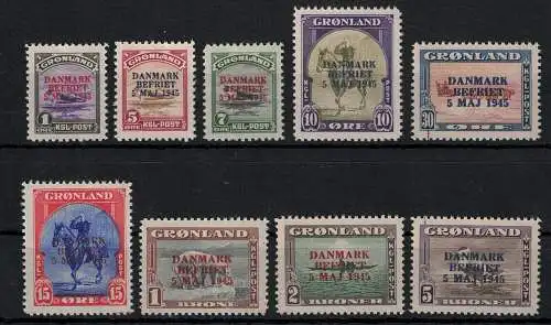 1945 Grönland, Befreiung von Dänemark #18A/18I, postfrisch**