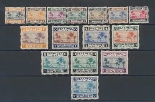 1941 Sudan Postage - SG 81/95, Tuti Island, Serie von 15, MH*