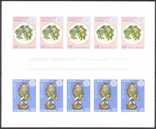 1976 Monaco, Yvert 12a - Europa Cept Bogen - Ungezähnt - MNH **
