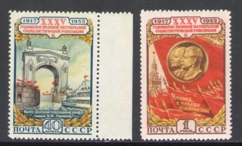 1952 Russland, 35. Jahrestag Oktoberrevolution - Nr. 1629/30 - postfrisch**