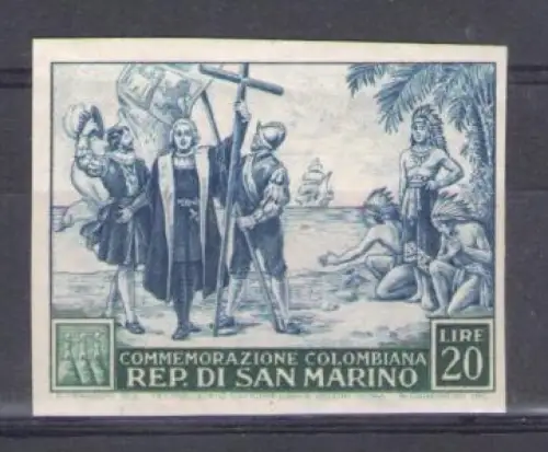 1951 San Marino, Nr. 379c C. Colombo Ungezähnt - MNH**