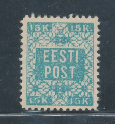 1918 Estland - Nr. 5 - 15 K. Hellblau grün gezackt 11 1/2 - MH*