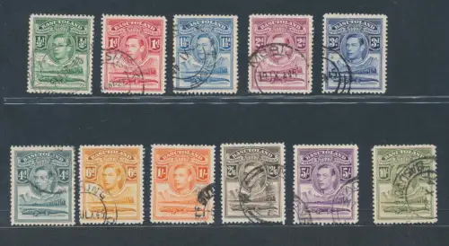 1938 Basutoland - Stanley Gibbons Nr. 18-28 - Serie mit 11 Werten, gebraucht