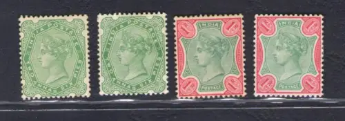 1892-97 Indien - Stanley Gibbson Nr. 103-06 - Abbild Victoria - MH*