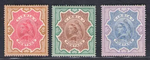 1895 Indien - Stanley Gibbson Nr. 107-09 - Abbild Victoria - MH*