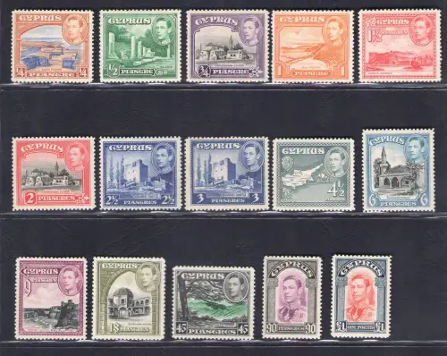 1938-51 Zypern, Stanley Gibbons Nr. 151/63 - postfrisch**