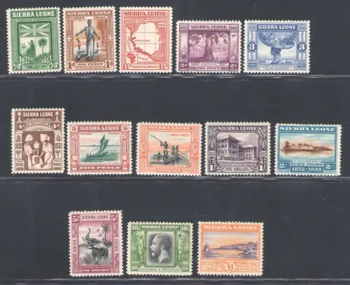 1933 Sierra Leone - Stanley Gibbons Nr. 168/80 - MH*
