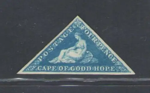 1855-63 Cape of Good Hope, Stanley Gibbons Nr. 6, 4d. tiefblaues weißes Papier MH*
