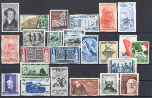 1952 Italien Republik, kompletter Jahrgang - 24 Werte - postfrisch **