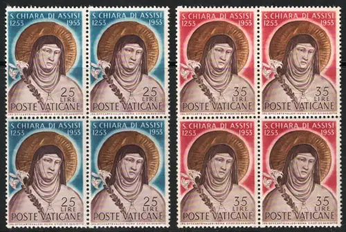 1953 Vatikan, Santa Chiara Nr. 169/70 - postfrisch ** Viererblock