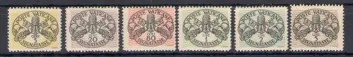 1946 Vatikan, Steuermarken breite Streifen weiße Karte # 13/18 postfrisch **