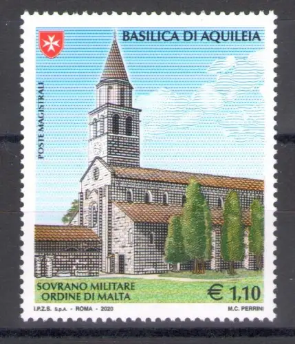 2020 SMOM - Basilica di Aquileia - Gemeinsame Ausgabe mit Italien und Vatikan, postfrisch **