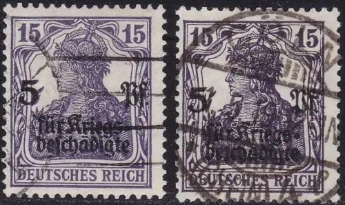 1919 Deutschland,Deutsches Reich, Mi.-Nr. 106 b+c GEBRAUCHT - 106c ERSTTAGSSTORNIERUNG 1-5-1919 SIGNIERT