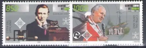1995 Vatikan Marconi Gemeinschaftsausgabe mit San Marino 2 Werte postfrisch **