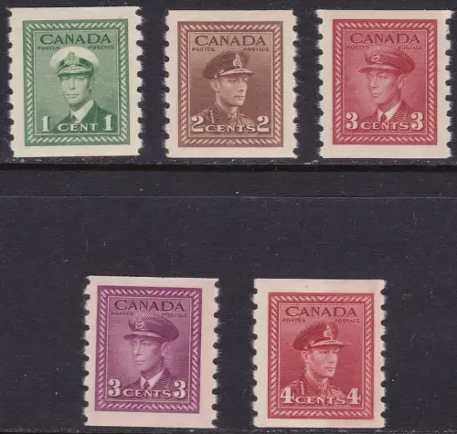 1942-43 KANADA - SG 389/393 Serie von 5 MNH / **