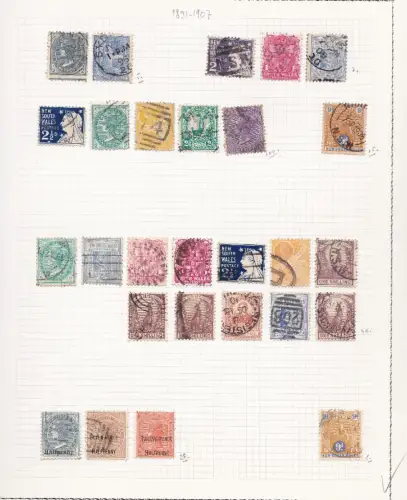 1879-1927 NEW SOUTH WALES - 72 verschiedene Werte, viele gebraucht