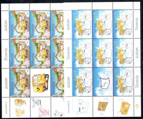 2008 EUROPA CEPT Slowenien, 1 Kleinbogen mit 8 Werten, postfrisch **