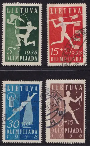 1938 Litauen - PA Nr. 362/365 Serie mit 4 Werten GEBRAUCHT Nr. 362 MLH/*