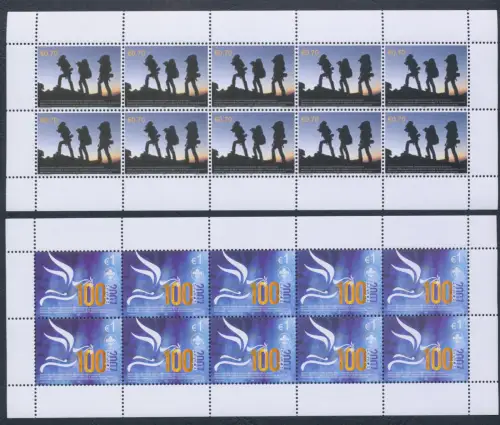 2007 EUROPA CEPT, Kosovo Unmik, 2 Miniblätter mit 10 Werten, Scout, postfrisch**