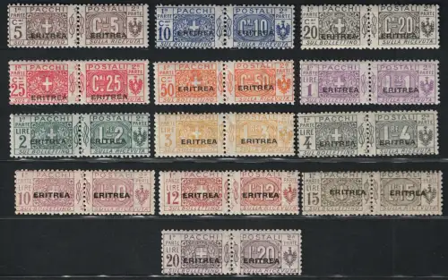 1917-24 Eritrea, Postpakete, größere Eritrea Schrift #9/21, postfrisch**