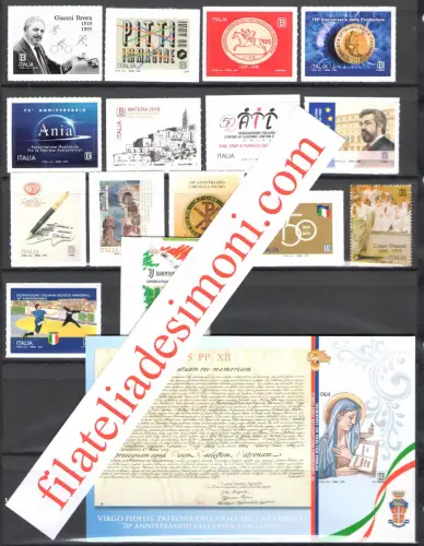 2019 Italien, kompletter Jahrgang, 73 Werte + 5 Bogen - postfrisch **
