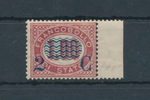 1878 Italien - Königreich, Nr. 33 - 2 Cent. auf 1 Lack, Service überdruckt, postfrisch**