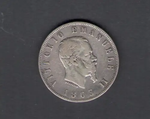 1863 Vittorio Emanuele II - 2 Lire Silber - BB