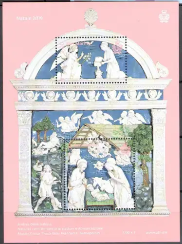 2019 San Marino Foglietto Natale - Souvenir Sheet Christmas - MNH **
