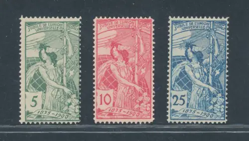 1900 SCHWEIZ, Jubiläum UPU Linearverzahnung, SBHV # 77A/79A, POSTFRISCH**