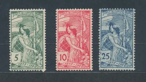 1900 SCHWEIZ, Jubiläum UPU Zahnung Kamm, SBHV # 77B/79B, POSTFRISCH**