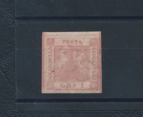 1858, NAPOLI, Nr. 3, 1 Korn Hellrosa, signiert Alberto Diena, Neu