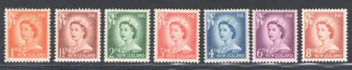 1956-59 NEUSEELAND - Yvert # 352/55A - Elisabetta II - MNH **