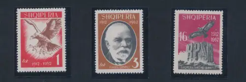 1962 ALBANIEN, 50 Jahre Unabhängigkeit - Vögel, Nr. 709/711, postfrisch**