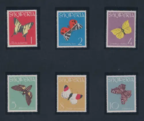 1963 ALBANIEN, Schmetterlinge, Nr. 773/78, postfrisch**