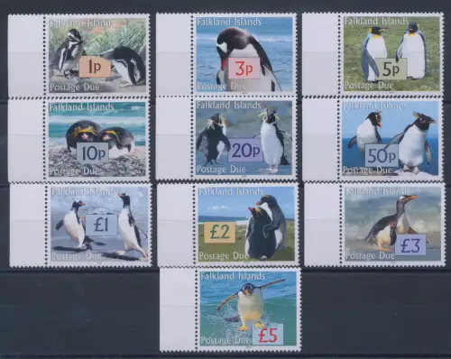 2005 FALKLAND - Pinguine, 10 Werte, Mi. 9/18, postfrisch **