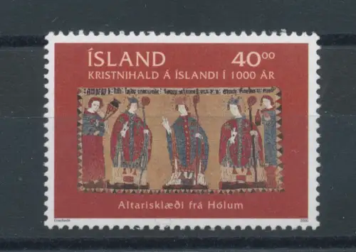 2000 Island, Millennium des Christentums, Gemeinschaftsausgabe mit Vatikan Nr. 1193, 1 Wert, postfrisch**